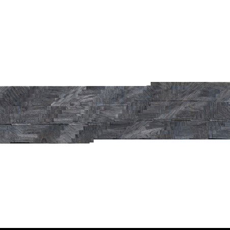 Mexen Riga Lyon Black matt mázas gres, fa hatású padló- és falburkoló lap 120 x 30 cm, matt - TL713-120-030-50