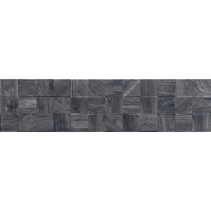 Mexen Riga Lyon Black mázas porcelán csempe rek. G1, famintás fali csempe 120 x 30 cm, matt - TL713-120-030-50