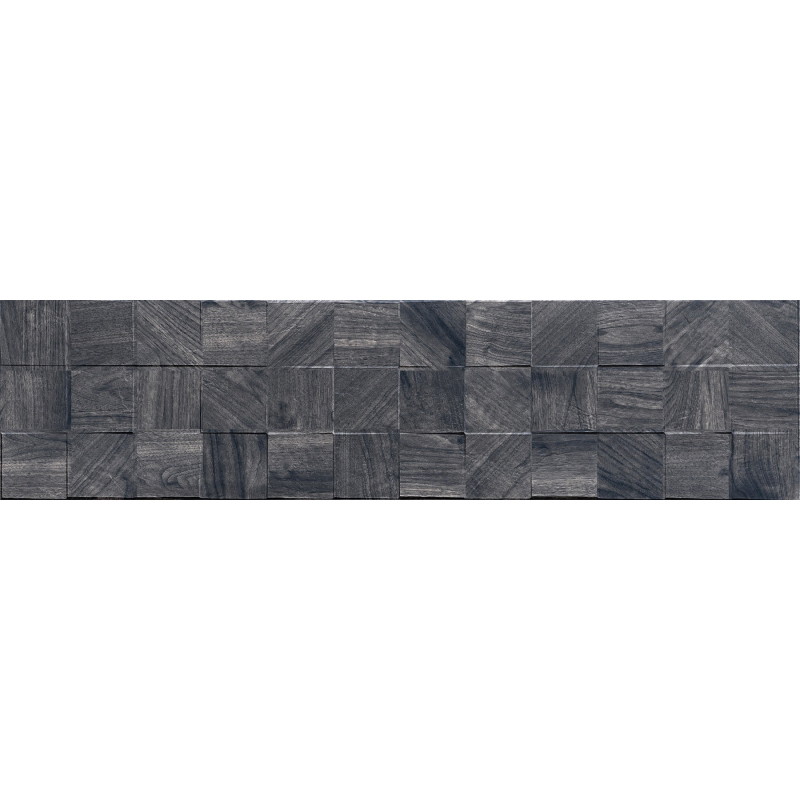 Mexen Riga Lyon Black gres glazurat rekificat G1, placă de perete asemănătoare lemnului 120 x 30 cm, mată - TL713-120-030-50