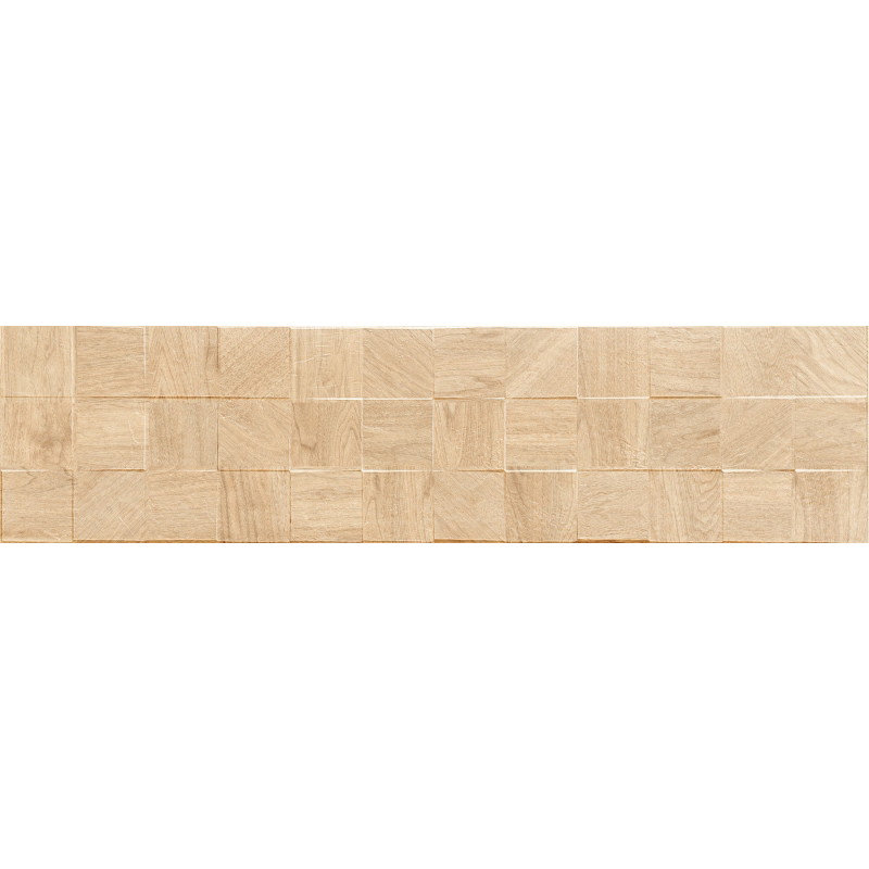 Mexen Riga Lyon Crema üveges porcelán, fa hatású fali lap 120 x 30 cm, matt - TL713-120-030-53