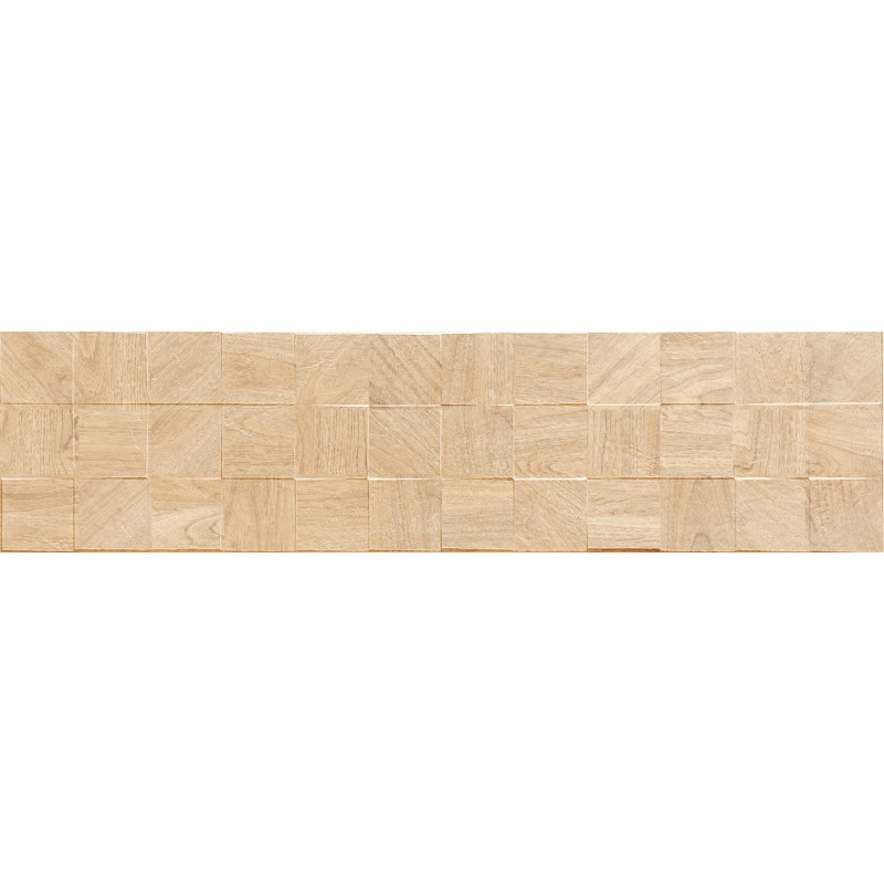 Mexen Riga Lyon Crema üveges porcelán, fa hatású fali lap 120 x 30 cm, matt - TL713-120-030-53