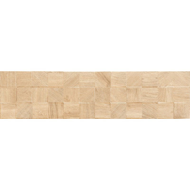 Mexen Riga Lyon Crema gres glazurat rect. G1, placă ceramică cu aspect de lemn pentru podea și perete 120 x 30 cm, mat