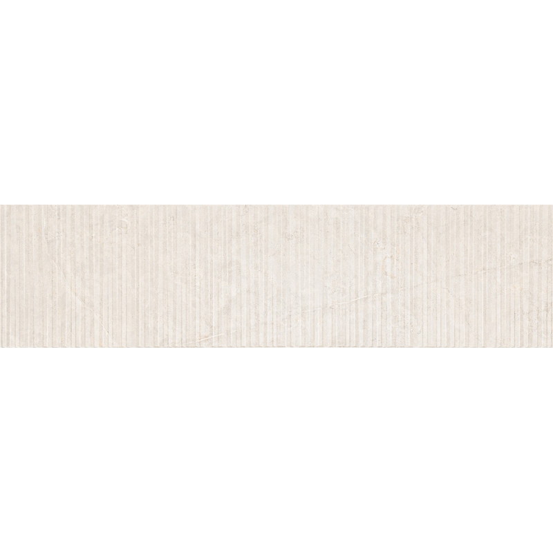 Mexen Flamingo Gres glazurat rectificat Mayolica Bianco, placă decorativă 120 x 30 cm, carving - TL715-120-030-50