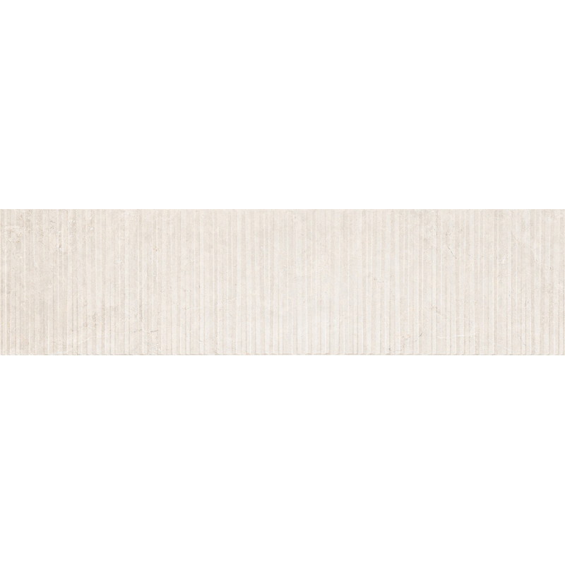 Mexen Flamingo Gres glazurat rectificat Mayolica Bianco, placă decorativă 120 x 30 cm, carving - TL715-120-030-50
