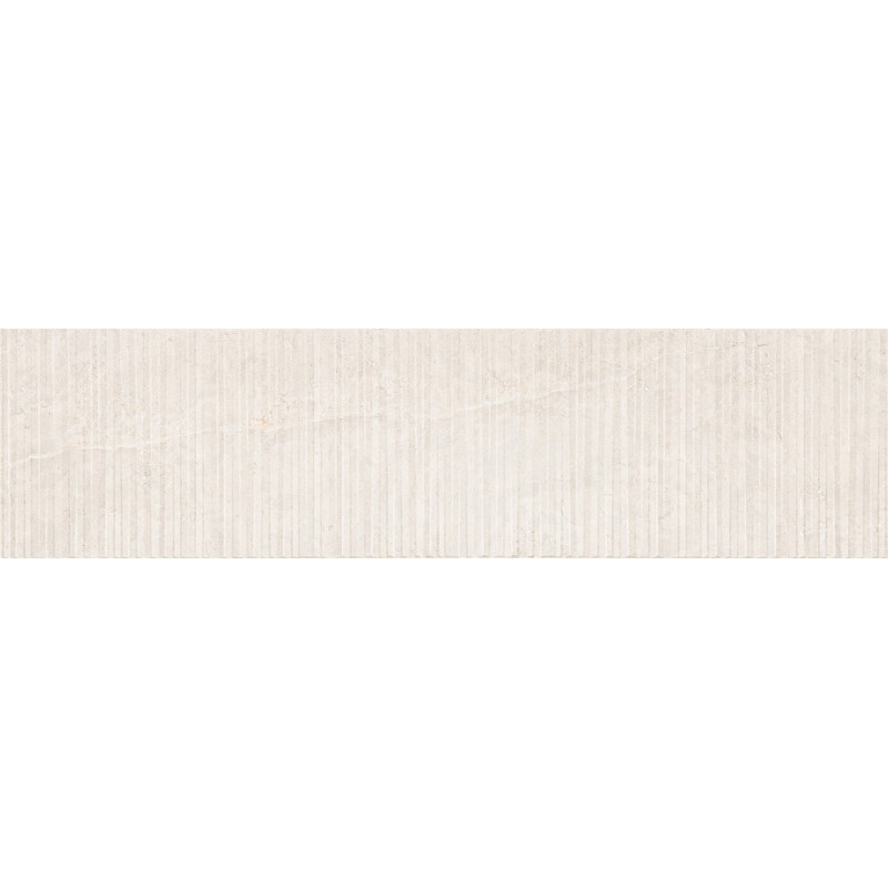 Mexen Flamingo Gres glazurat rectificat Mayolica Bianco, placă decorativă 120 x 30 cm, carving - TL715-120-030-50