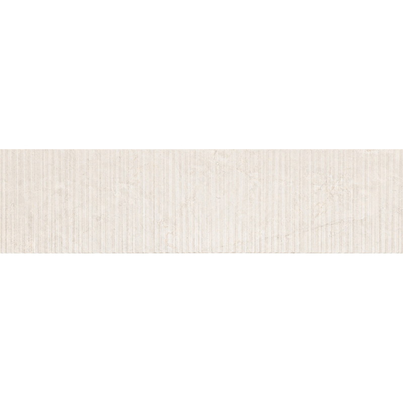 Mexen Flamingo Gres glazurat rectificat Mayolica Bianco, placă decorativă 120 x 30 cm, carving - TL715-120-030-50