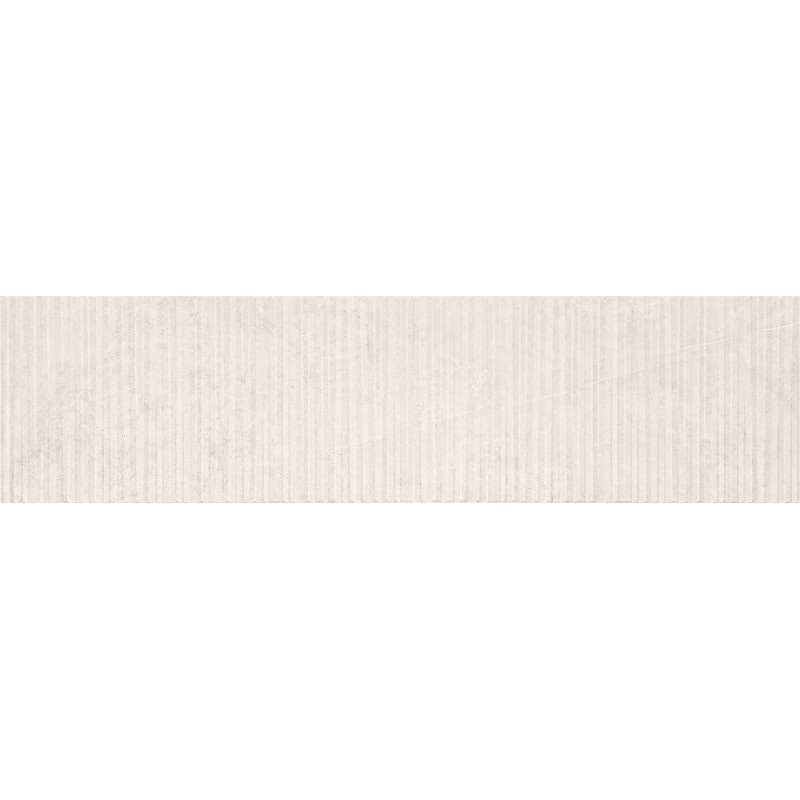 Mexen Flamingo Gres glazurat rectificat Mayolica Bianco, placă decorativă 120 x 30 cm, carving - TL715-120-030-50