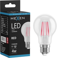 Mexen Vintis LED filament izzó E27, A60, 4W, 55 lm, piros - L150-E27-04XX-45