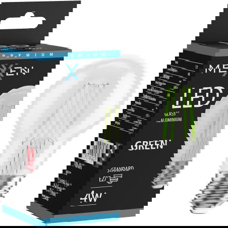 Mexen Vintis Bec LED filament E27, A60, 4W, 55 lm, verde - L150-E27-04XX-46