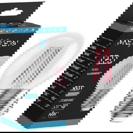 Mexen Vintis Bec LED filament E27, G45, 4W, 55 lm, roșu - L156-E27-04XX-45