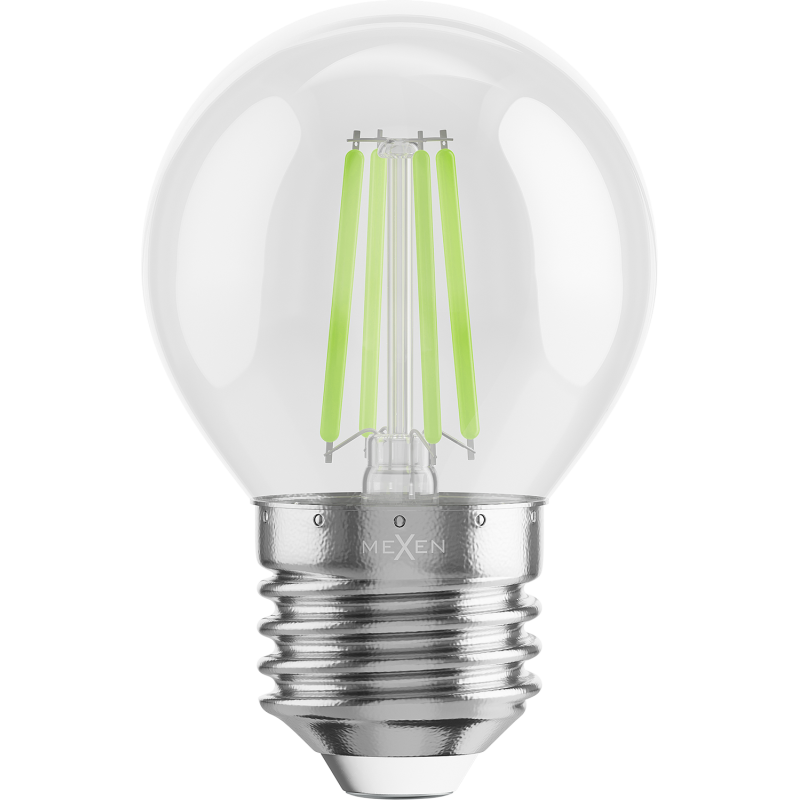 Mexen Vintis LED filament izzó E27, G45, 4W, 55 lm, zöld - L156-E27-04XX-46