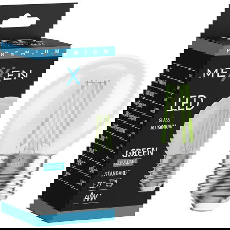 Mexen Vintis LED filament izzó E27, G45, 4W, 55 lm, zöld - L156-E27-04XX-46