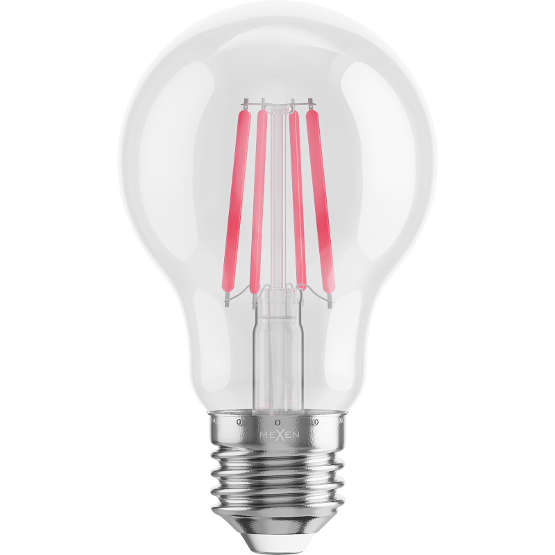 Mexen Vintis 6x LED filament izzó E27, A60, 4W, 55 lm, piros - L150-E27-04XX-45x06