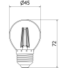 Mexen Vintis 6x LED filament izzó E27, G45, 4W, 55 lm, zöld - L156-E27-04XX-46x06