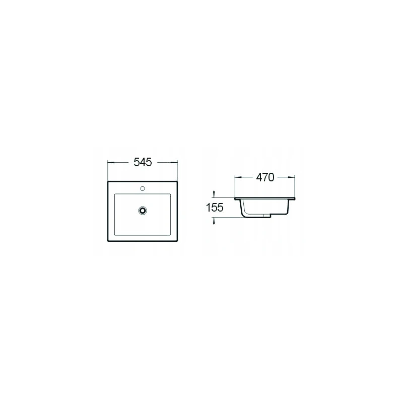 Mexen Salma chiuvetă încastrată în blat 54 x 47 cm, albă - 25395400