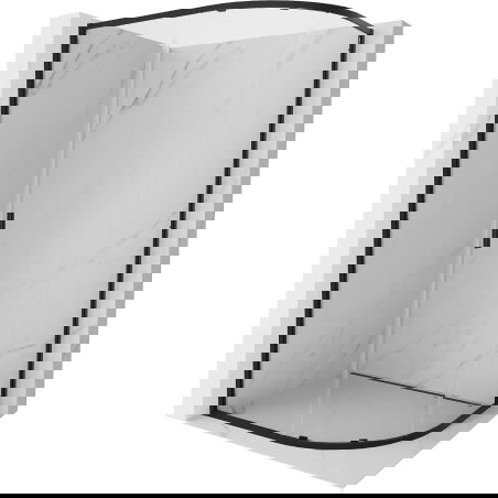 Mexen Exo cabina de duș semicirculară asimetrică glisantă 120 x 80 cm, transparentă, neagră - 8131-120-080-70-00