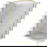 Mexen Exo cabină de duș semicirculară asimetrică glisantă 120 x 80 cm, transparentă, aurie - 8131-120-080-50-00
