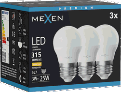 Mexen Nova 3x LED izzó E27, G45, 3W, Meleg - 3000K, 315 lm - L101-E27-0330-01x03