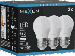 Mexen Nova 3x LED Izzó E27, G45, 6W, Semleges - 4000K, 630 lm - L101-E27-0640-01x03
