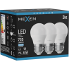Mexen Nova 3x LED izzó E27, G45, 7W, Hideg - 6500K, 735 lm - L101-E27-0765-01x03