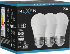 Mexen Nova 3x Bec LED E27, G45, 8W, Neutră - 4000K, 840 lm - L101-E27-0840-01x03