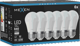 Mexen Nova 6x LED izzó E27, G45, 8W, Semleges - 4000K, 840 lm - L101-E27-0840-01x06