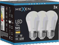 Mexen Nova 3x Bec LED E27, G45, 9W, Cald - 3000K, 945 lm - L101-E27-0930-01x03