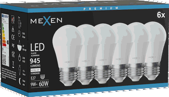 Mexen Nova 6x Bec LED E27, G45, 9W, Neutru - 4000K, 945 lm - L101-E27-0940-01x06