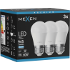 Mexen Nova 3x LED izzó E27, G45, 9W, Hideg - 6500K, 945 lm - L101-E27-0965-01x03