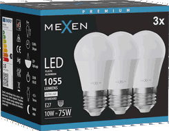 Mexen Nova 3x Bec LED E27, G45, 10W, Neutru - 4000K, 1055 lm - L101-E27-1040-01x03