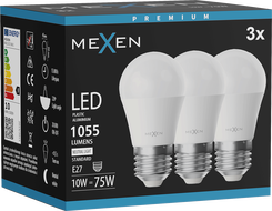 Mexen Nova 3x LED izzó E27, G45, 10W, Semleges - 4000K, 1055 lm - L101-E27-1040-01x03