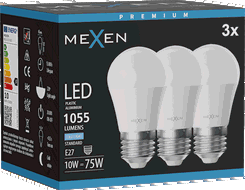 Mexen Nova 3x LED izzó E27, G45, 10W, Hideg - 6500K, 1055 lm - L101-E27-1065-01x03