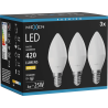 Mexen Nova 3x Bec LED E14, C37, 4W, Caldă - 3000K, 420 lm - L102-E14-0430-01x03