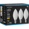 Mexen Nova 3x LED izzó E14, C37, 7W, Meleg - 3000K, 735 lm - L102-E14-0730-01x03