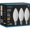 Mexen Nova 3x LED izzó E14, C37, 9W, Meleg - 3000K, 945 lm - L102-E14-0930-01x03