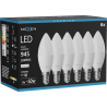Mexen Nova 6x Bec LED E14, C37, 9W, Neutru - 4000K, 945 lm - L102-E14-0940-01x06