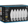 Mexen Nova 6x LED izzó E27, C37, 5W, Meleg - 3000K, 525 lm - L102-E27-0530-01x06