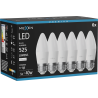 Mexen Nova 6x Bec LED E27, C37, 5W, Neutră - 4000K, 525 lm - L102-E27-0540-01x06
