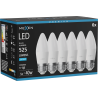 Mexen Nova 6x LED izzó E27, C37, 5W, Hideg - 6500K, 525 lm - L102-E27-0565-01x06