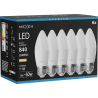 Mexen Nova 6x Bec LED E27, C37, 8W, Caldă - 3000K, 840 lm - L102-E27-0830-01x06