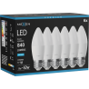 Mexen Nova 6x LED Izzó E27, C37, 8W, Hideg - 6500K, 840 lm - L102-E27-0865-01x06