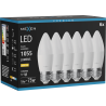 Mexen Nova 6x Bec LED E27, C37, 10W, Cald - 3000K, 1055 lm - L102-E27-1030-01x06
