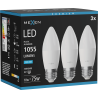 Mexen Nova 3x LED izzó E27, C37, 10W, Hideg - 6500K, 1055 lm - L102-E27-1065-01x03
