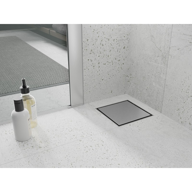 Mexen Flat-Q M13 sifon pătrat pentru podea 12 x 12 cm, inox - 1010012
