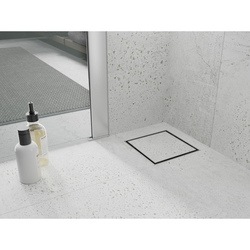 Mexen Flat-Q M13 négyzet alakú padlóösszefolyó 12 x 12 cm, inox - 1010012