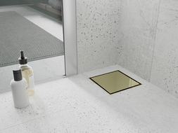 Mexen Flat-Q M13 padlóba süllyesztett szögletes lefolyó 15 x 15 cm, arany - 1510015