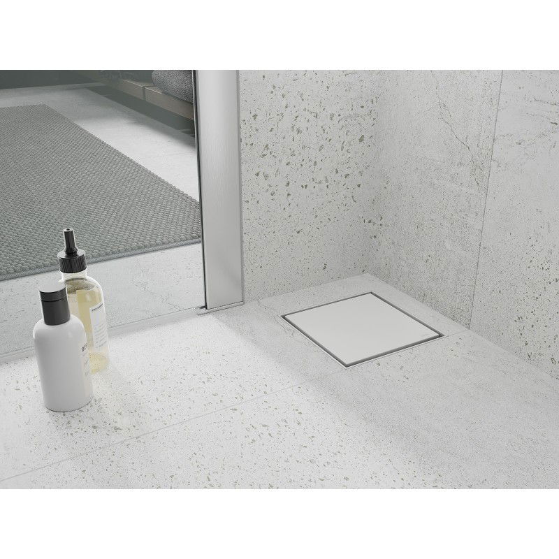 Mexen Flat-Q M13 sifon de podea pătrat 12 x 12 cm, alb - 1210012