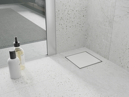 Mexen Flat-Q M13 padlóösszefolyó négyzet alakú 12 x 12 cm, fehér - 1210012