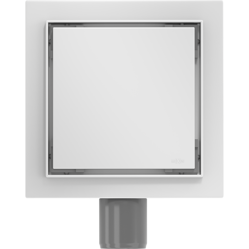 Mexen Flat-Q M13 padlóösszefolyó négyzet alakú 12 x 12 cm, fehér - 1210012