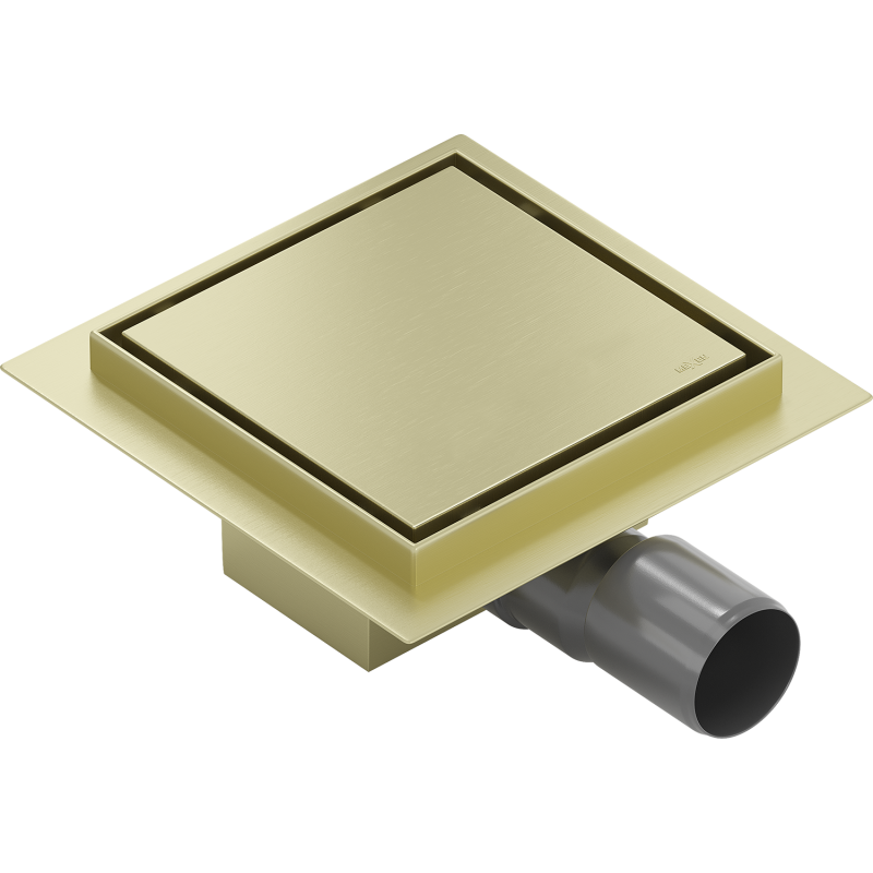 Mexen Flat-Q M13 padlólefolyó négyzet alakú, 15 x 15 cm, arany kefélt - 1A10015